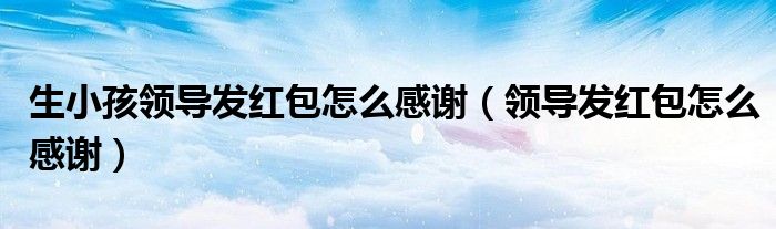生小孩领导发红包怎么感谢(领导发红包怎么感谢)
