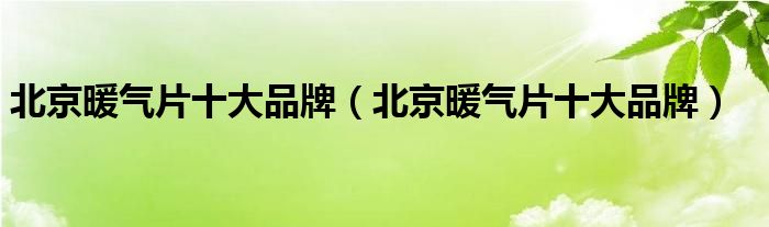 北京暖气片十大品牌(北京暖气片十大品牌)