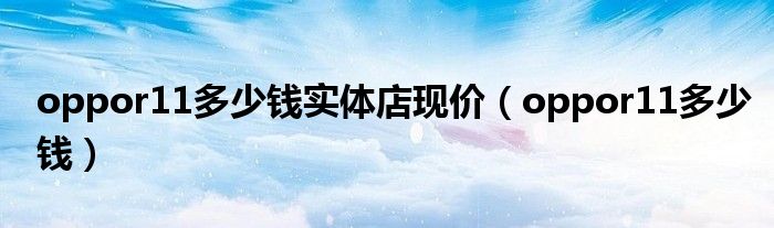 oppor11多少钱实体店现价(oppor11多少钱)