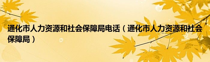 通化市人力资源和社会保障局电话(通化市人力资源和社会保障局)