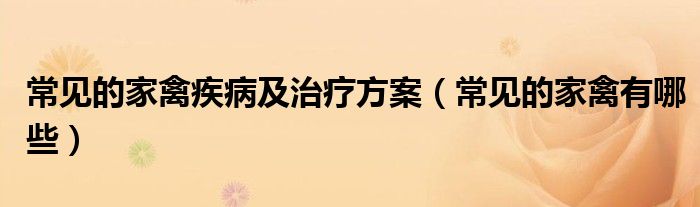 常见的家禽疾病及治疗方案(常见的家禽有哪些)