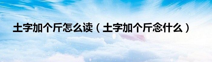 土字加个斤怎么读(土字加个斤念什么)