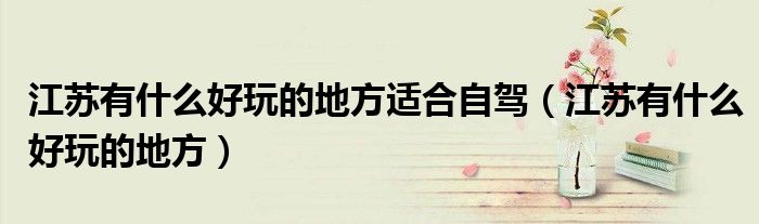 江苏有什么好玩的地方适合自驾(江苏有什么好玩的地方)