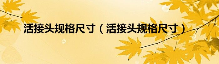 活接头规格尺寸（活接头规格尺寸）