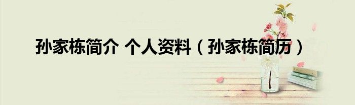 孙家栋简介 个人资料(孙家栋简历)