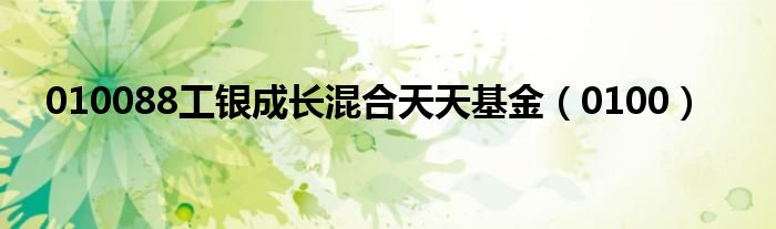010088工银成长混合天天基金(0100)