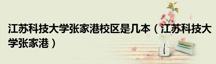 江苏科技大学张家港校区是几本(江苏科技大学张家港)
