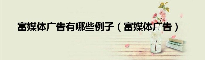 富媒体广告有哪些例子(富媒体广告)