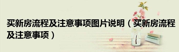 买新房流程及注意事项图片说明(买新房流程及注意事项)
