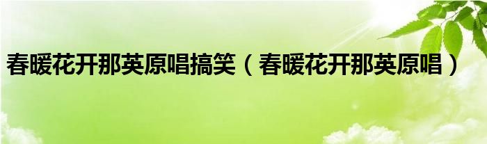 春暖花开那英原唱搞笑(春暖花开那英原唱)