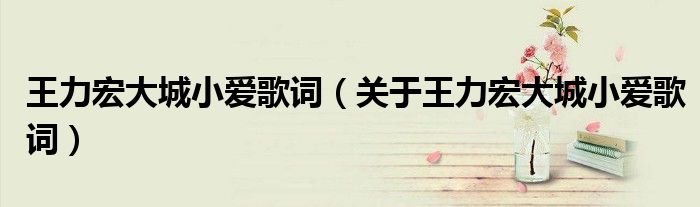 王力宏大城小爱歌词(关于王力宏大城小爱歌词)