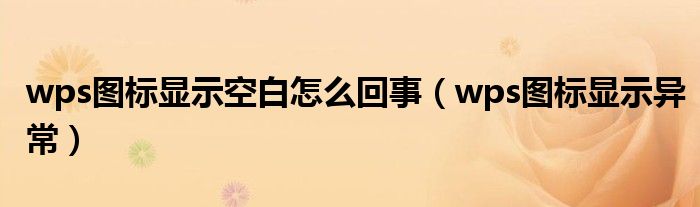 wps图标显示空白怎么回事(wps图标显示异常)