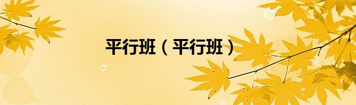 平行班（平行班）
