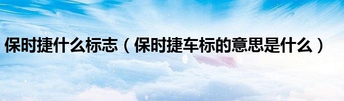 保时捷什么标志(保时捷车标的意思是什么)