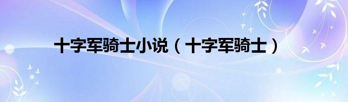 十字军骑士小说(十字军骑士)