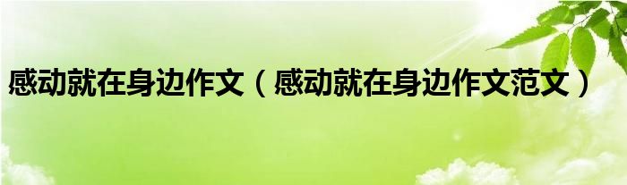 感动就在身边作文(感动就在身边作文范文)