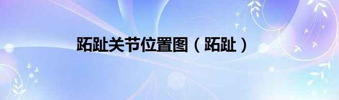 跖趾关节位置图(跖趾)