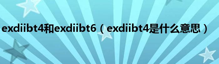 exdiibt4和exdiibt6(exdiibt4是什么意思)