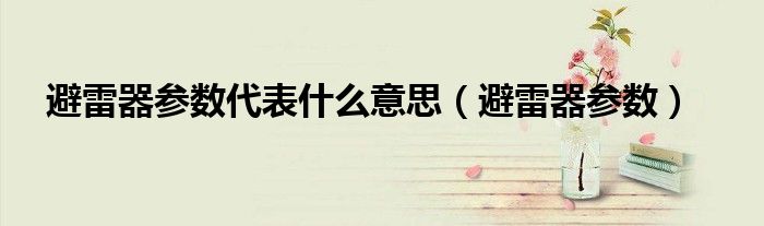 避雷器参数代表什么意思(避雷器参数)
