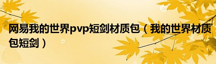 网易我的世界pvp短剑材质包(我的世界材质包短剑)