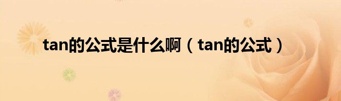tan的公式是什么啊(tan的公式)