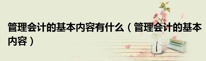 管理会计的基本内容有什么（管理会计的基本内容）