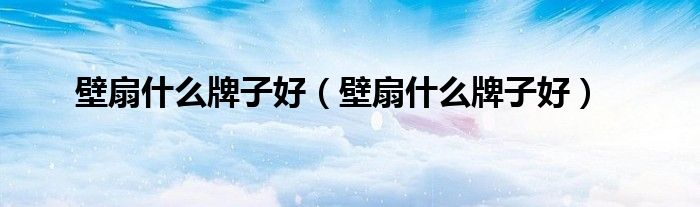 壁扇什么牌子好(壁扇什么牌子好)