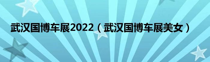 武汉国博车展2022(武汉国博车展美女)