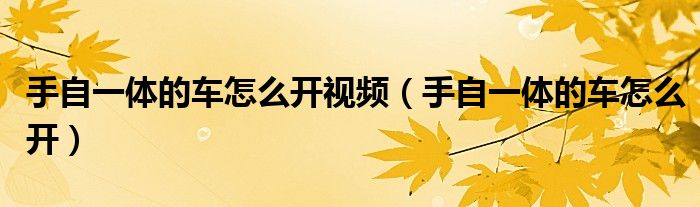 手自一体的车怎么开视频(手自一体的车怎么开)