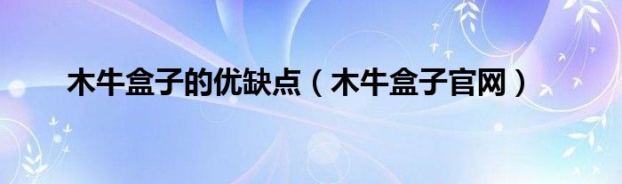 木牛盒子的优缺点(木牛盒子官网)