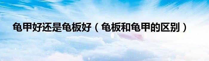 龟甲好还是龟板好(龟板和龟甲的区别)