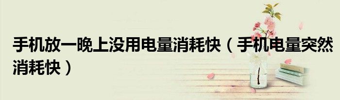手机放一晚上没用电量消耗快(手机电量突然消耗快)
