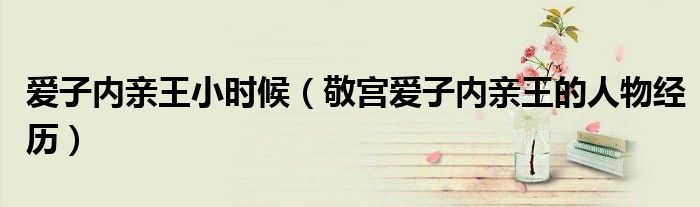 爱子内亲王小时候(敬宫爱子内亲王的人物经历)