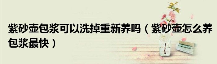 紫砂壶包浆可以洗掉重新养吗(紫砂壶怎么养包浆最快)