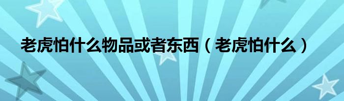老虎怕什么物品或者东西（老虎怕什么）