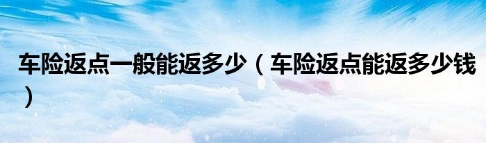 车险返点一般能返多少(车险返点能返多少钱)