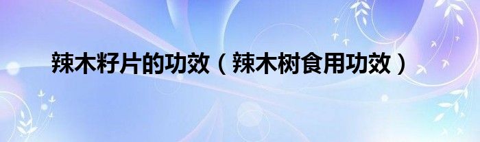辣木籽片的功效(辣木树食用功效)