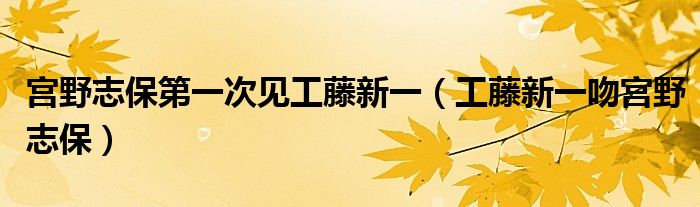 宫野志保第一次见工藤新一(工藤新一吻宫野志保)