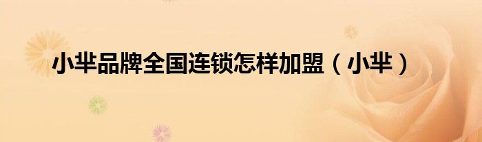 小芈品牌全国连锁怎样加盟(小芈)