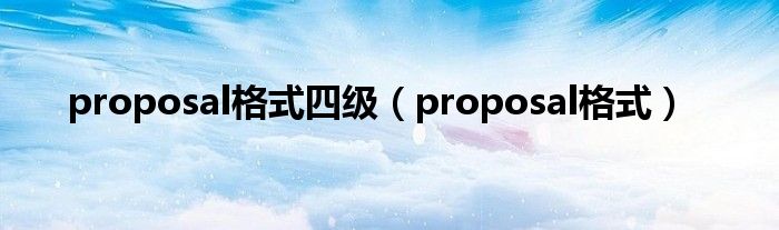 proposal格式四级(proposal格式)