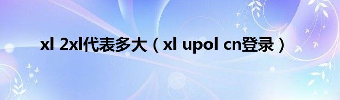 xl 2xl代表多大(xl upol cn登录)