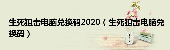 生死狙击电脑兑换码2020(生死狙击电脑兑换码)