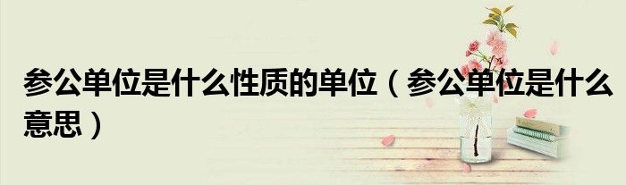 参公单位是什么性质的单位(参公单位是什么意思)