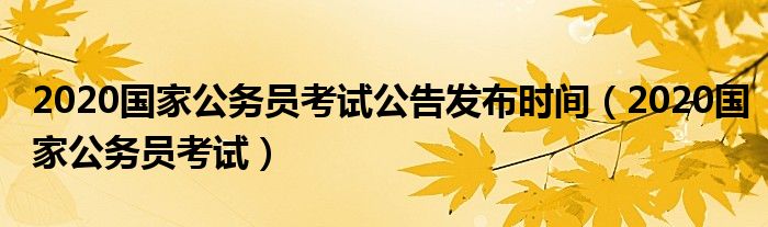 2020国家公务员考试公告发布时间(2020国家公务员考试)
