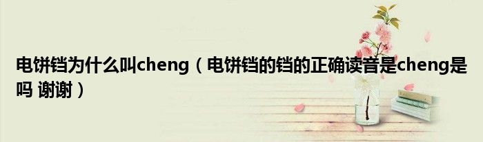 电饼铛为什么叫cheng(电饼铛的铛的正确读音是cheng是吗 谢谢)