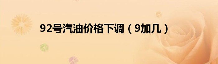 92号汽油价格下调(9加几)