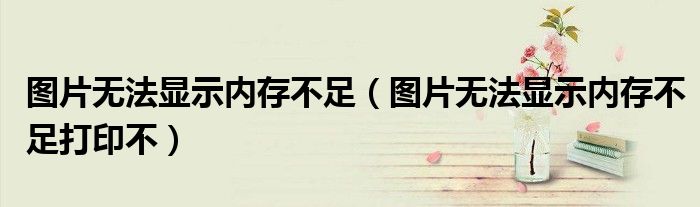 图片无法显示内存不足（图片无法显示内存不足打印不）