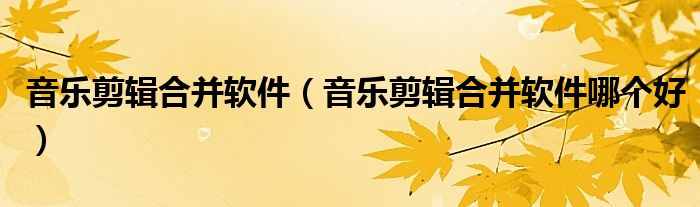音乐剪辑合并软件(音乐剪辑合并软件哪个好)