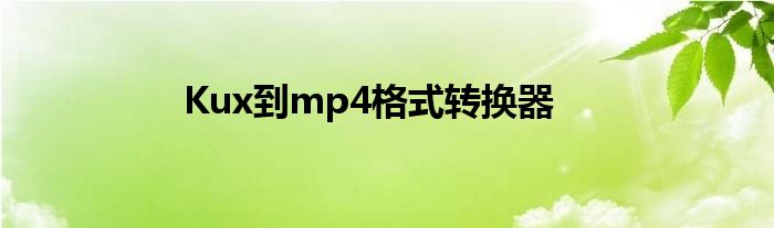 Kux到mp4格式转换器