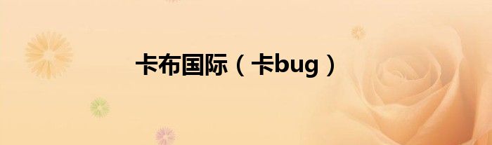卡布国际（卡bug）